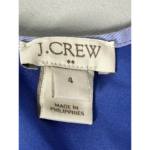 J Crew Peplum Linen Sheath Pencil Dress 4 French Blue Ruffle Career Suiting Work - Picture 10 of 12